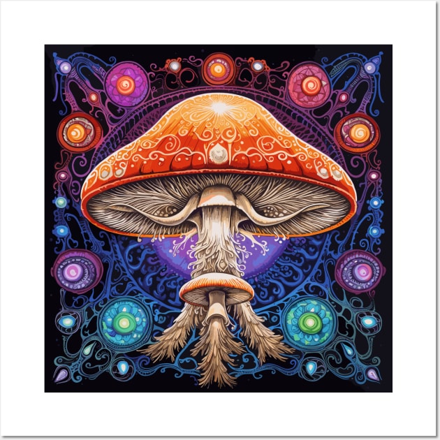 Chakra Infused Mushroom Meditation Wall Art by MushMagicWear